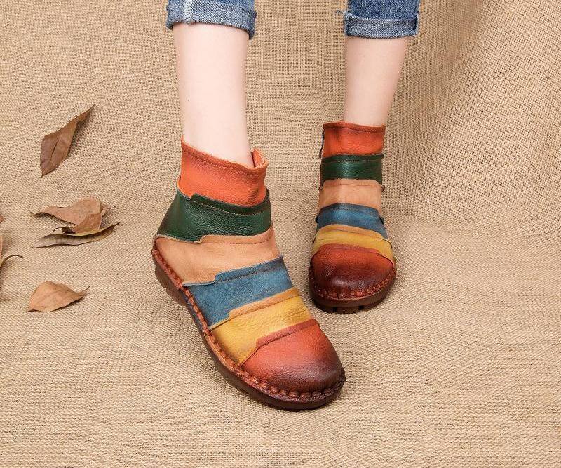 Classic Low Heel Ankle Boots for Women - Luxicro