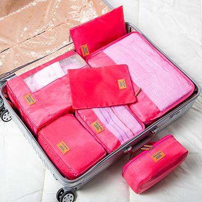 Compact 7pc Water Resistant Packing Cube Set