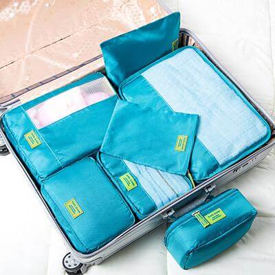Compact 7pc Water Resistant Packing Cube Set