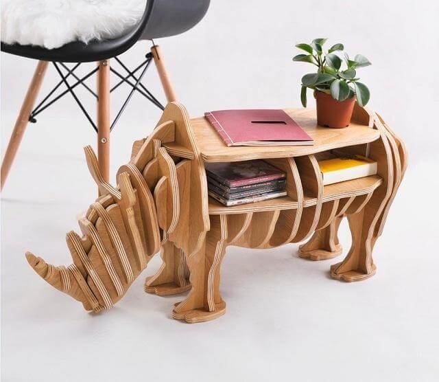 Compact Wooden Rhino Desk