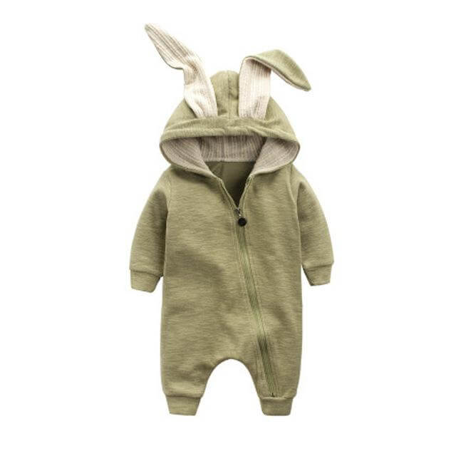 Cozy Baby Bunny Jumpsuit Warm Winter Romper