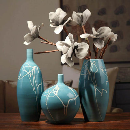 Beautiful Navy Blue Ceramic Home Vase - Luxicro