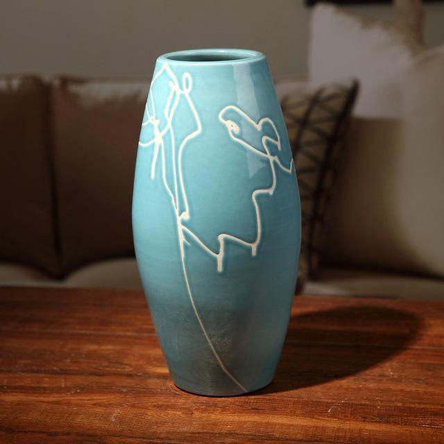 Beautiful Navy Blue Ceramic Home Vase