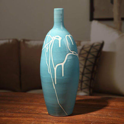 Beautiful Navy Blue Ceramic Home Vase