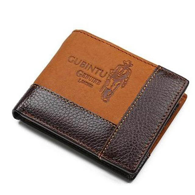 Authentic Leather Mens Wallet with Zippered Coin Pouch