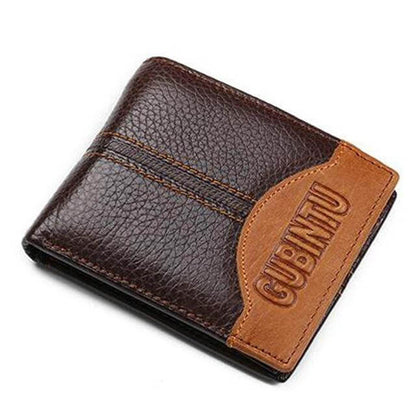 Authentic Leather Mens Wallet with Zippered Coin Pouch