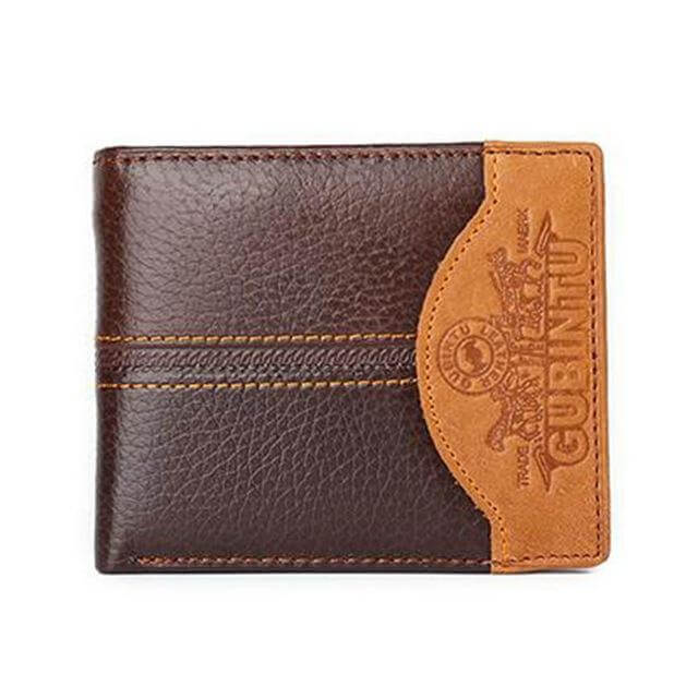 Authentic Leather Mens Wallet with Zippered Coin Pouch