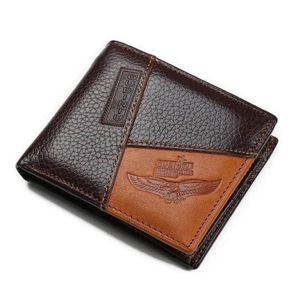 Authentic Leather Mens Wallet with Zippered Coin Pouch