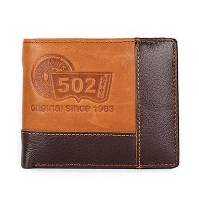 Authentic Leather Mens Wallet with Zippered Coin Pouch
