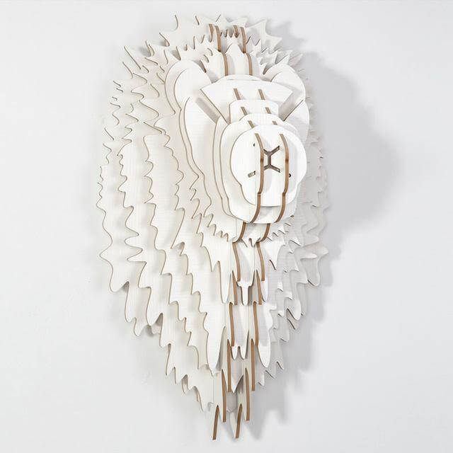 Handcrafted Wooden Lion Decor Panel