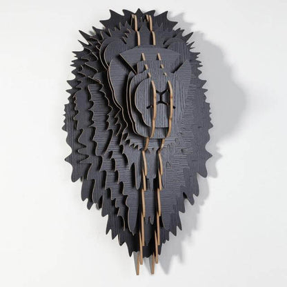Handcrafted Wooden Lion Decor Panel