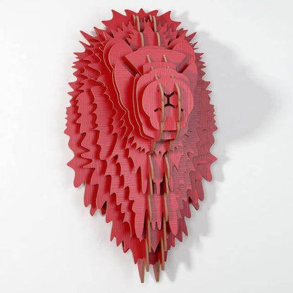 Handcrafted Wooden Lion Decor Panel