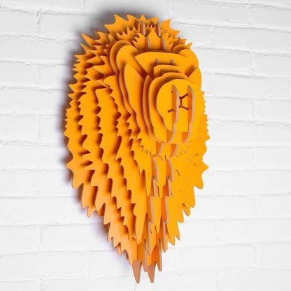 Handcrafted Wooden Lion Decor Panel