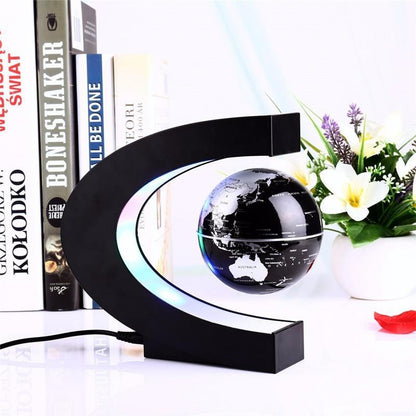 Modern Floating Globe Table Lamp with USB Charger