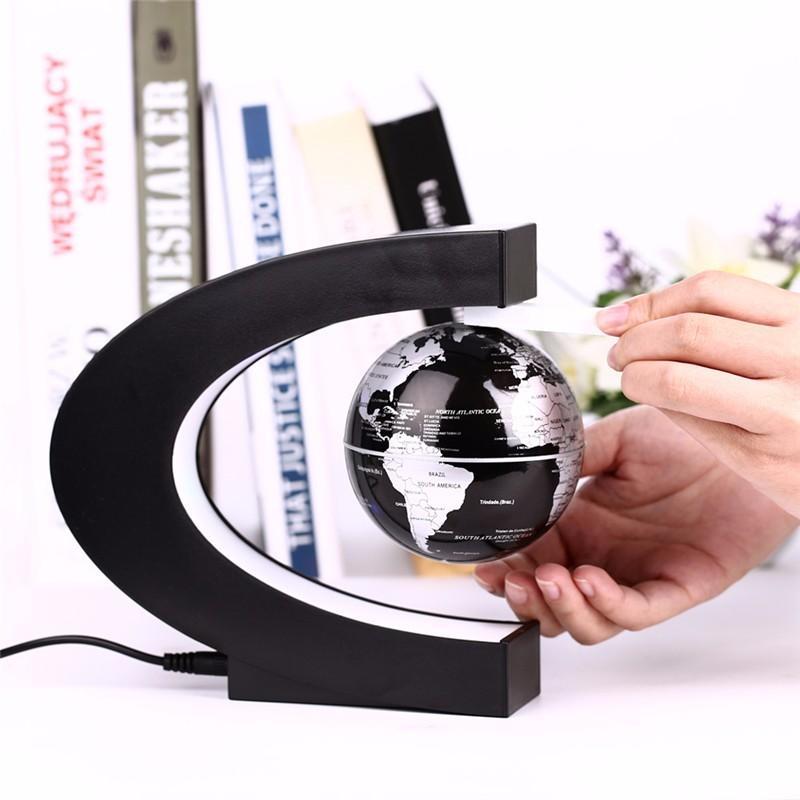 Modern Floating Globe Table Lamp with USB Charger