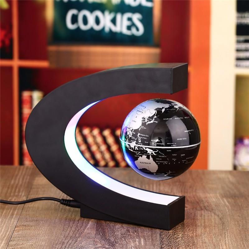 Modern Floating Globe Table Lamp with USB Charger