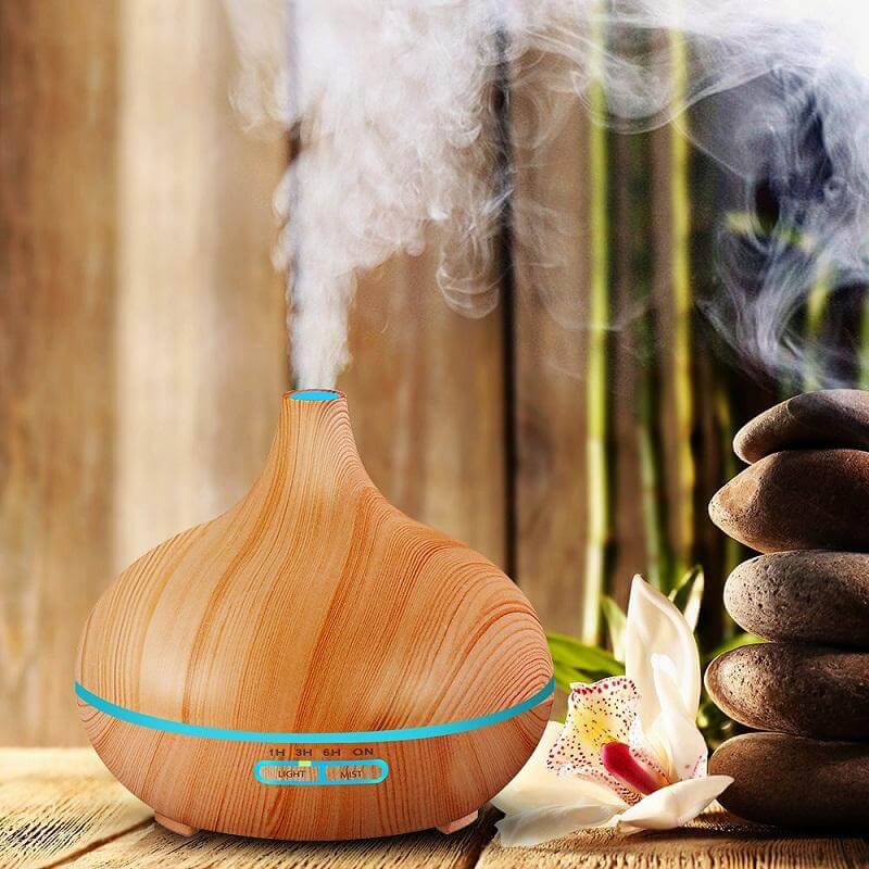 Essential Oil Cool Mist Wooden Diffuser Lamp - Luxicro