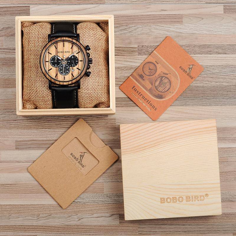 Classic Brown Leather Quartz Watch with Glow Hands