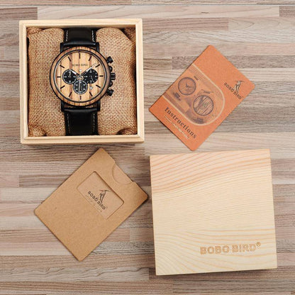 Classic Brown Leather Quartz Watch with Glow Hands