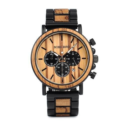 Classic Brown Leather Quartz Watch with Glow Hands - Luxicro