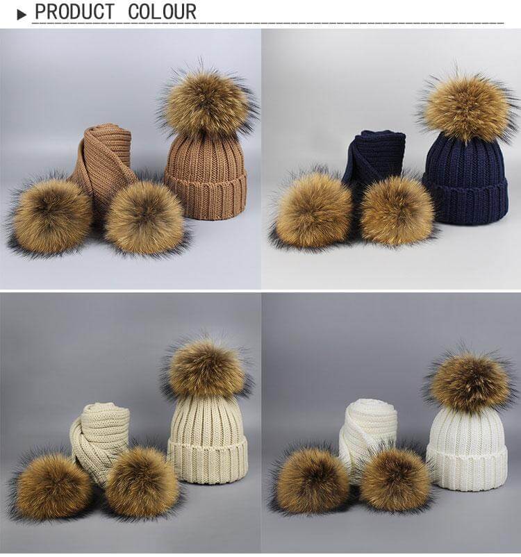 Soft Fuzzy Winter Hat Scarf Set