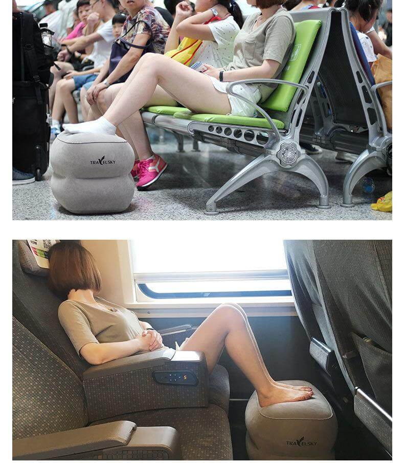Compact Air Foot Rest Travel Cushion - Luxicro