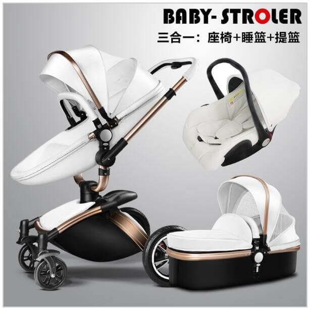 Luxury 3 Piece Baby Stroller Pram Set