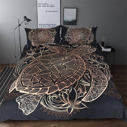 Soft Gold Tortoise Premium Bedding Duvet Cover Set - Luxicro
