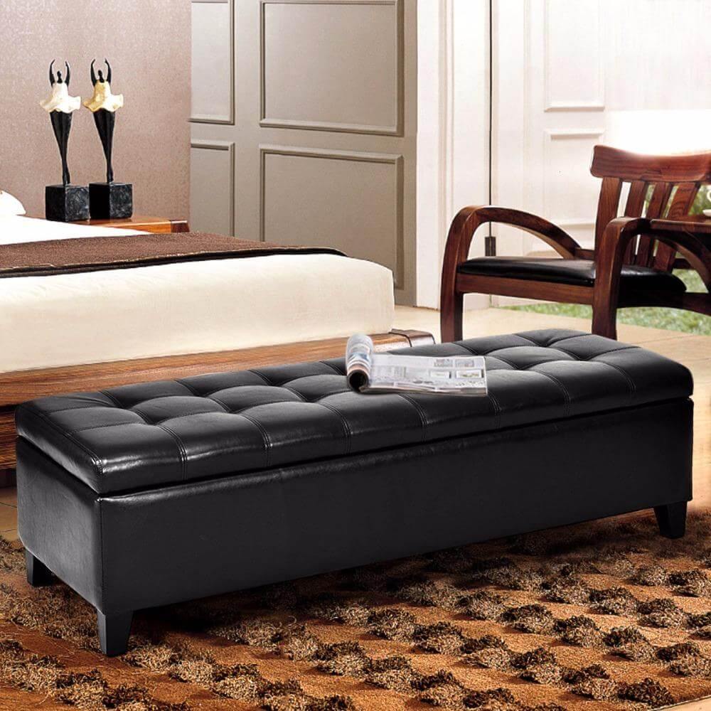 Comfortable Wooden Storage Bench Seat - Luxicro
