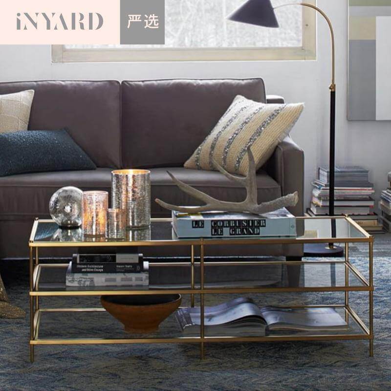 Stylish Metal Glass Coffee Table - Luxicro