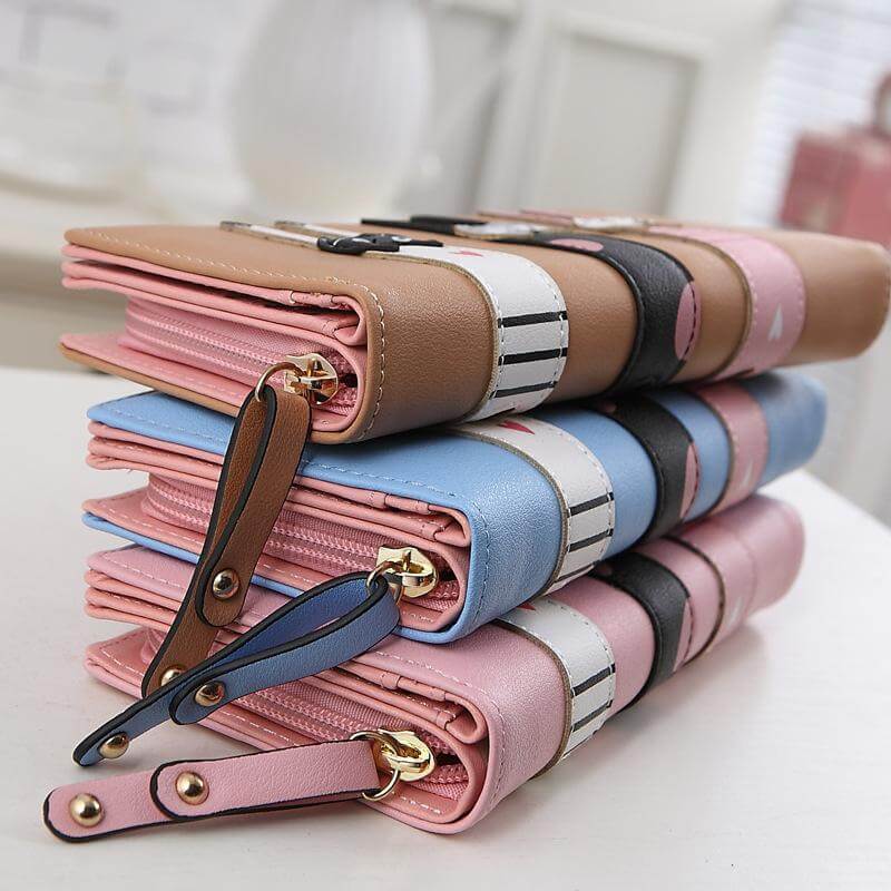 Stylish Kitty Zipper Pouch Wallet