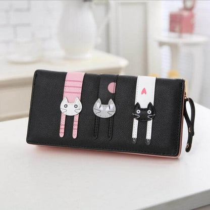 Stylish Kitty Zipper Pouch Wallet