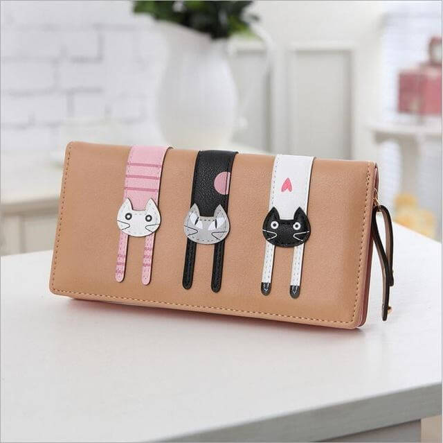 Stylish Kitty Zipper Pouch Wallet