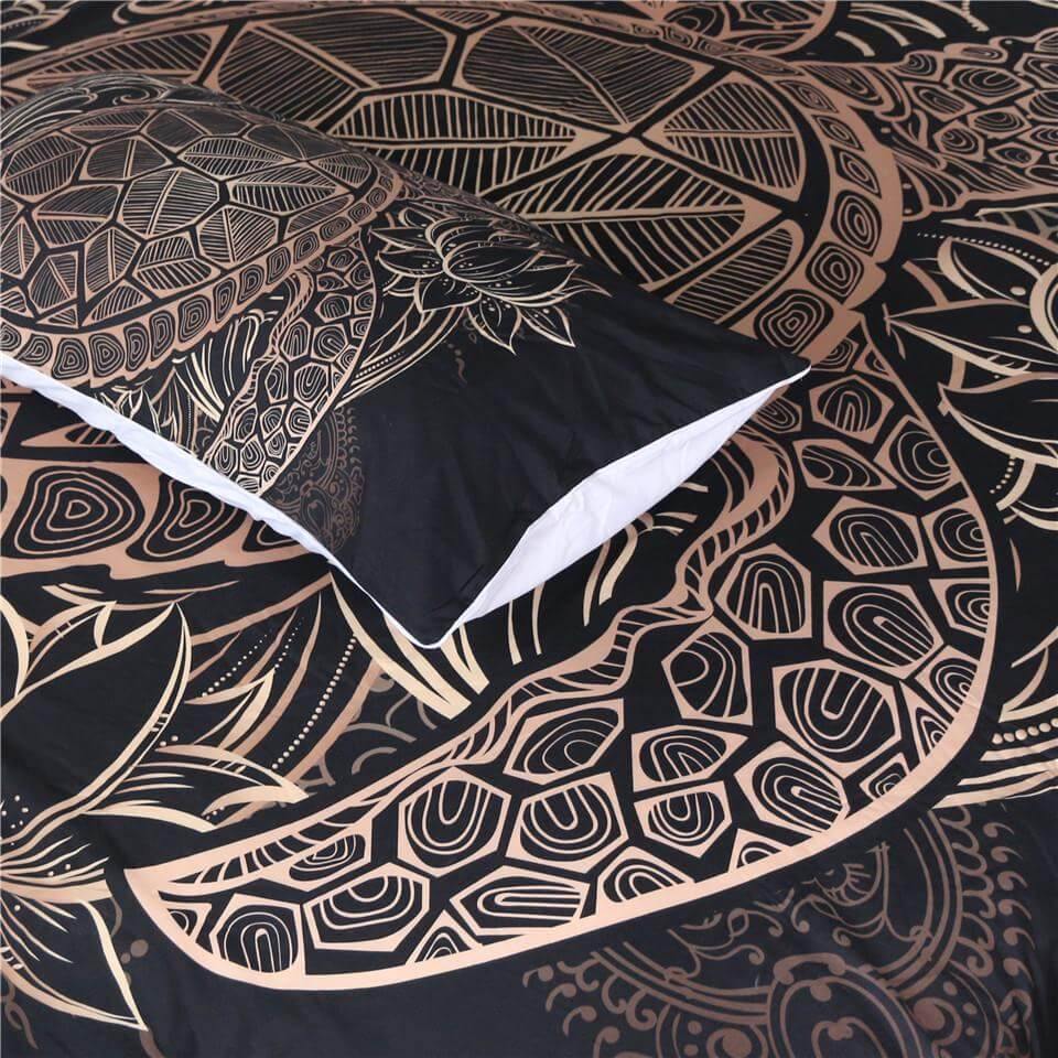 Luxurious Golden Turtle Duvet Cover Set