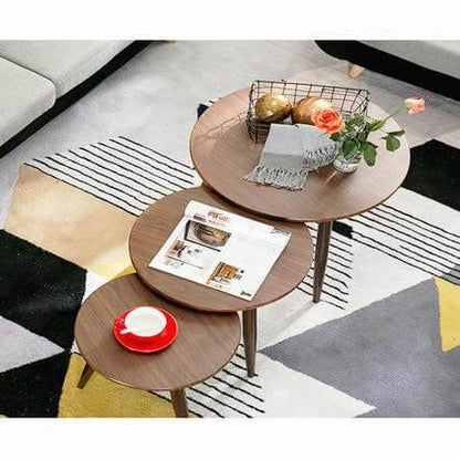 Classic 3 Piece Wood Coffee Table Set