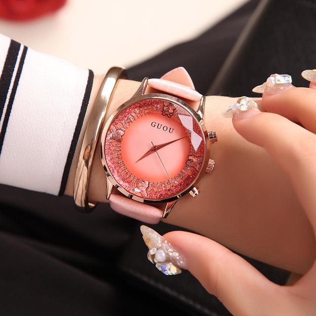 Luxury Gold Women's Real Leather Wrist Watch - Luxicro