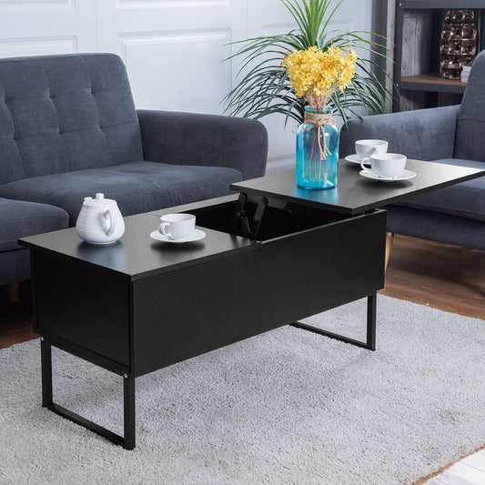 Dark Wood Hidden Compartment Coffee Table - Luxicro