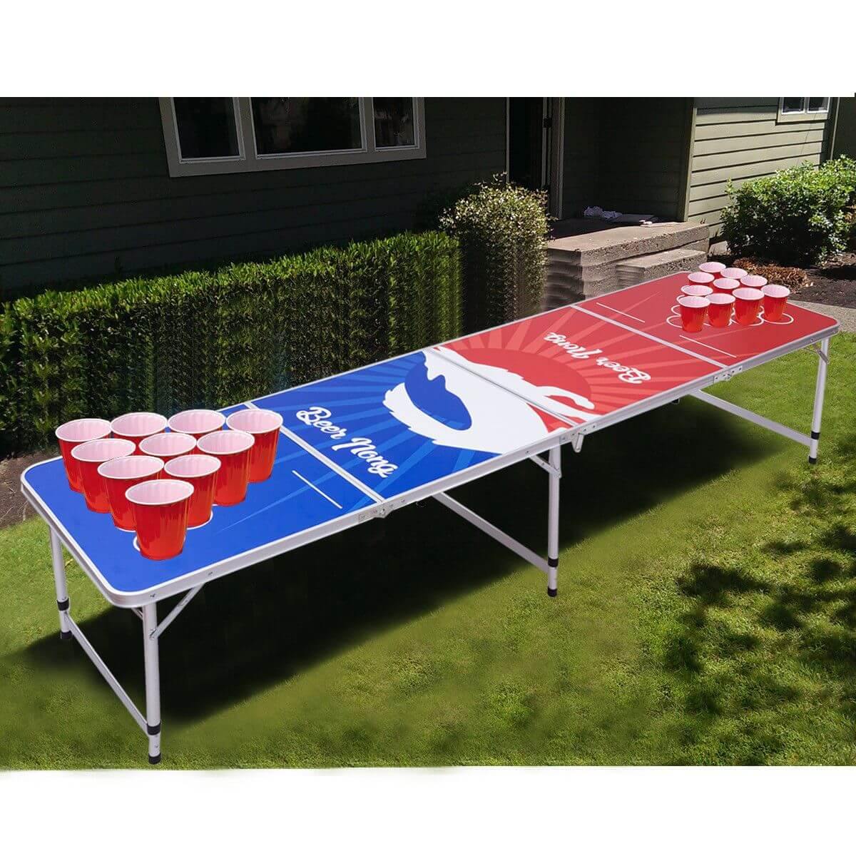 Portable 8FT Folding Ping Pong Table Set - Luxicro