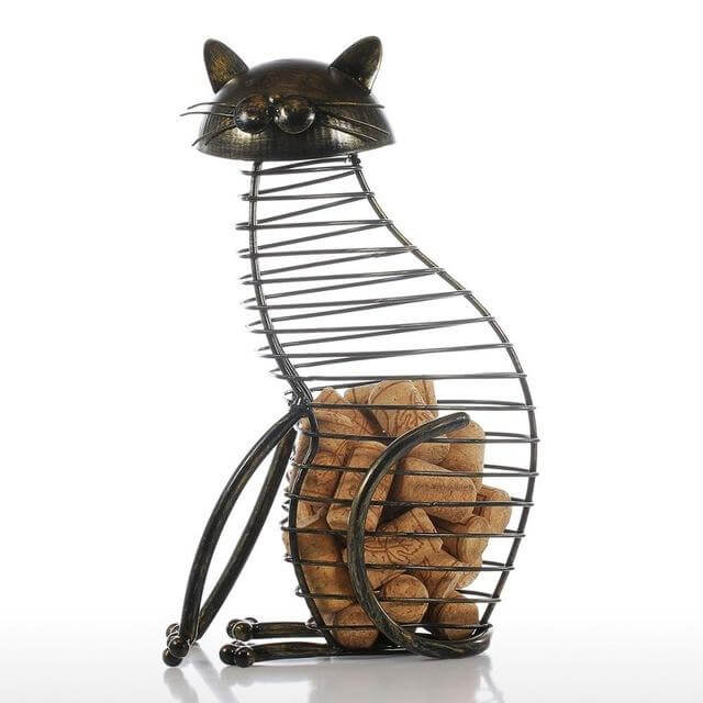 Whimsical Kitty Figurine Storage Crate