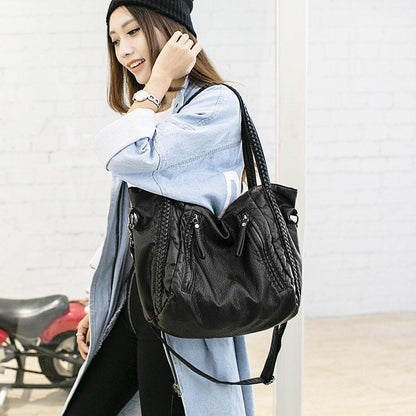 Classic Large Real Leather Shoulder Bag