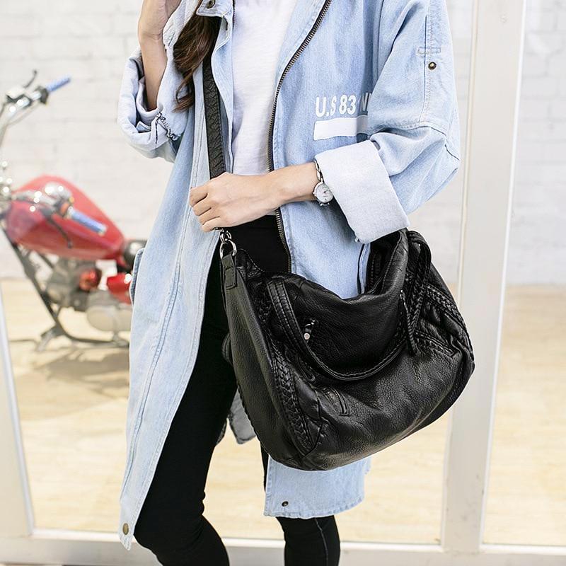 Classic Large Real Leather Shoulder Bag