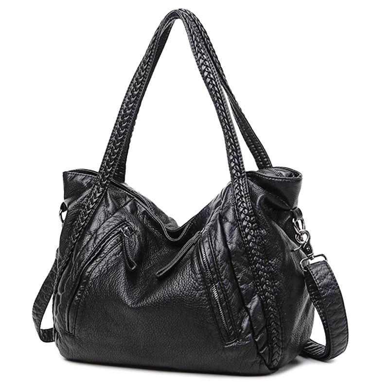 Classic Large Real Leather Shoulder Bag