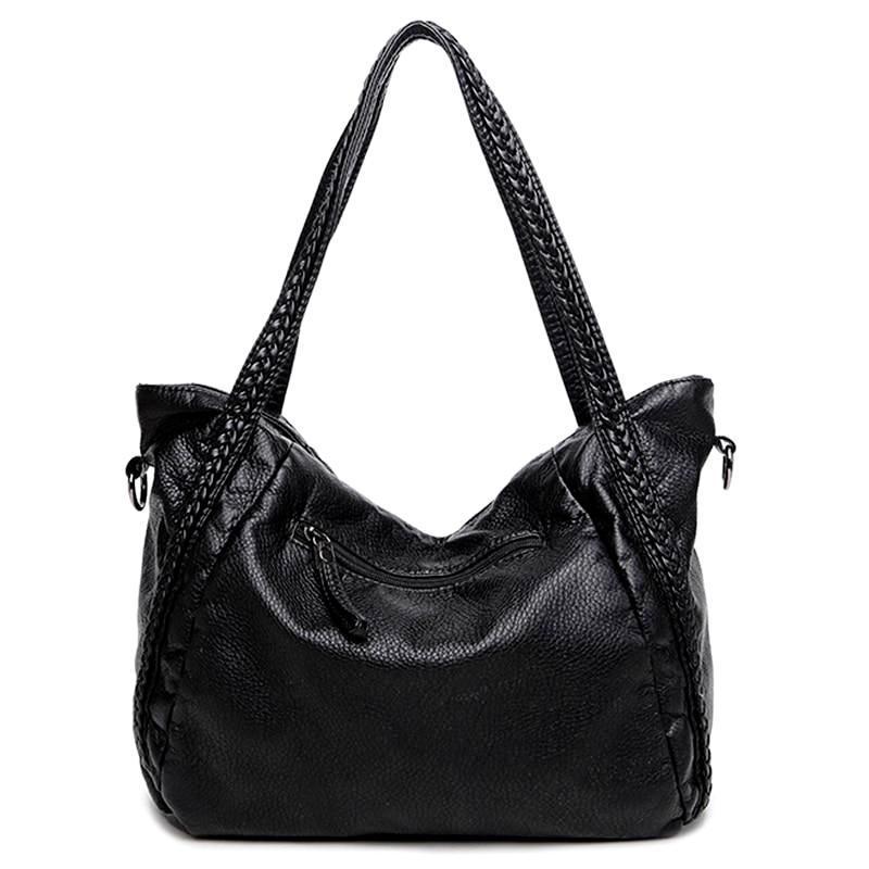 Classic Large Real Leather Shoulder Bag - Luxicro