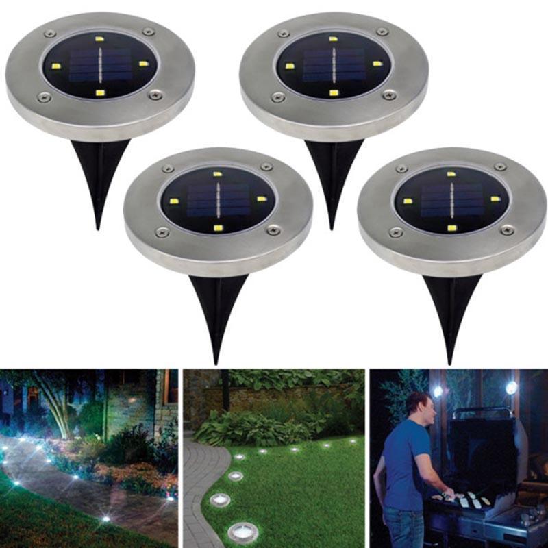 Outdoor Solar LED Garden Disk Lights