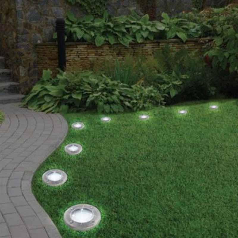 Outdoor Solar LED Garden Disk Lights