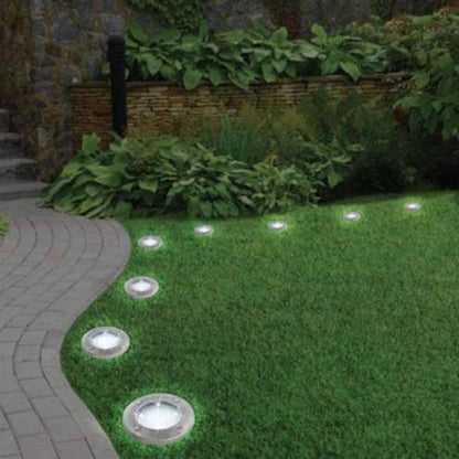 Outdoor Solar LED Garden Disk Lights