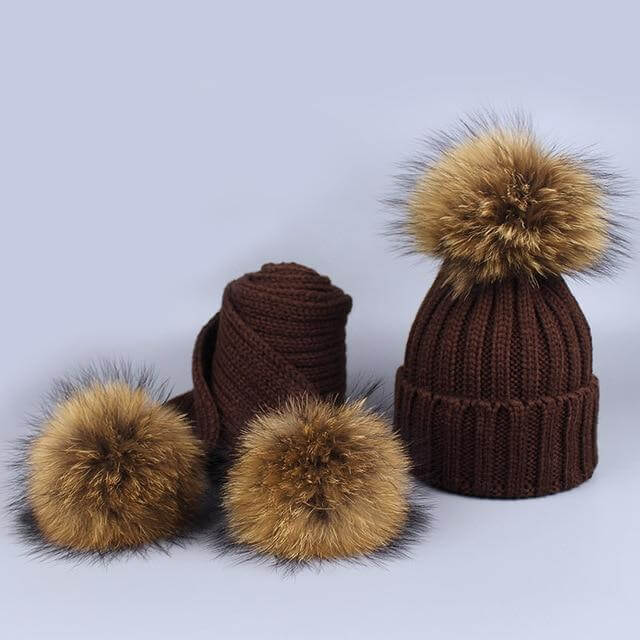 Warm Soft Hat Scarf Gift Set