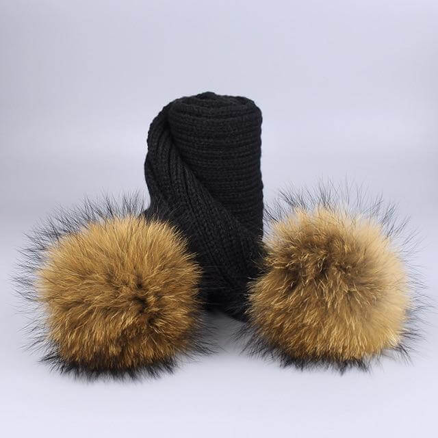 Soft Fuzzy Winter Hat Scarf Set