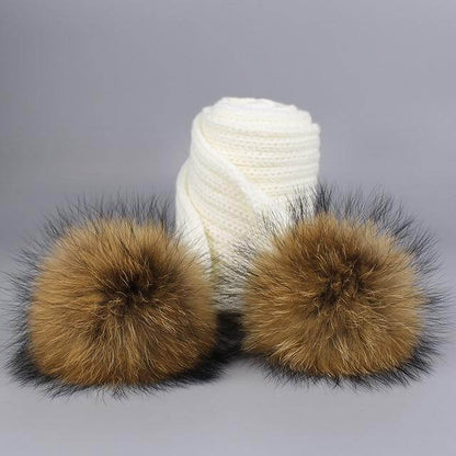 Soft Fuzzy Winter Hat Scarf Set