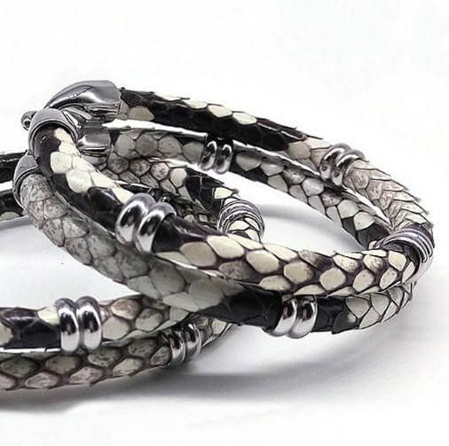 Authentic Reptile Pattern Leather Cuff